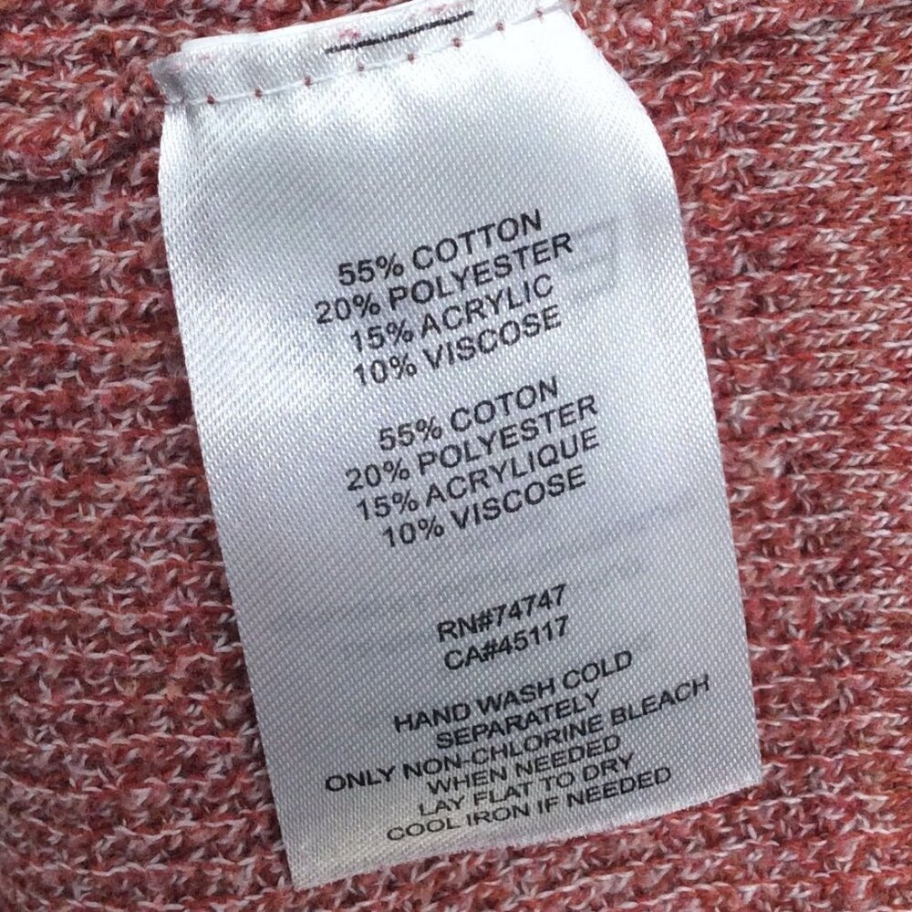 Natural Reflections Lace Up Neck Ribbed Sweater Women's Size Small Rust Red - Picture 8 of 8